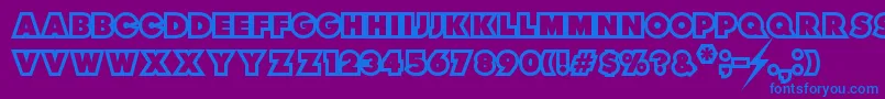 ThunderLord-Schriftart – Blaue Schriften auf violettem Hintergrund