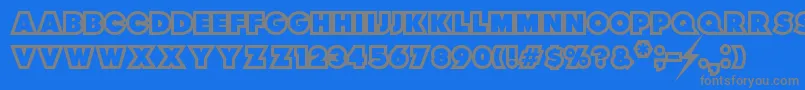 フォントThunderLord – 青い背景に灰色の文字
