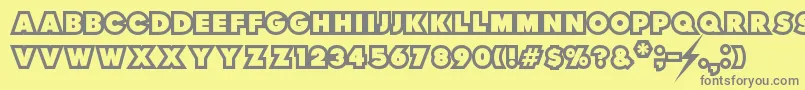 ThunderLord-fontti – harmaat kirjasimet keltaisella taustalla