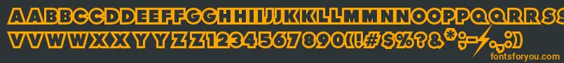 フォントThunderLord – 黒い背景にオレンジの文字