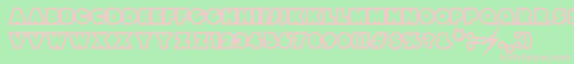 フォントThunderLord – 緑の背景にピンクのフォント