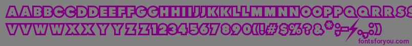 フォントThunderLord – 紫色のフォント、灰色の背景