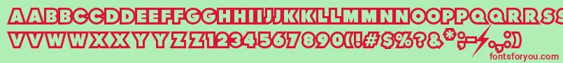 フォントThunderLord – 赤い文字の緑の背景