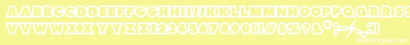 Шрифт ThunderLord – белые шрифты на жёлтом фоне