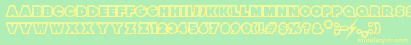 ThunderLord-fontti – keltaiset fontit vihreällä taustalla