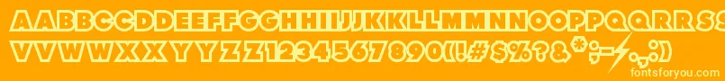 Шрифт ThunderLord – жёлтые шрифты на оранжевом фоне