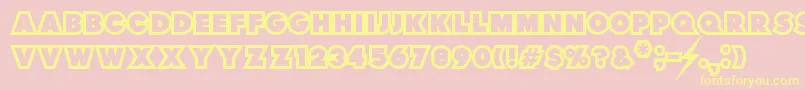 ThunderLord-Schriftart – Gelbe Schriften auf rosa Hintergrund