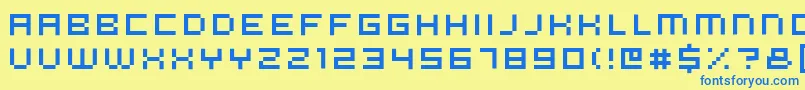 fuente Micron56 – Fuentes Azules Sobre Fondo Amarillo