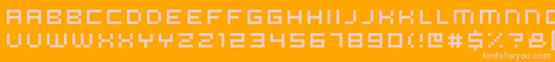 Micron56-fontti – vaaleanpunaiset fontit oranssilla taustalla