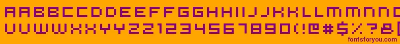 Fonte Micron56 – fontes roxas em um fundo laranja