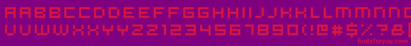 Micron56 Font – Red Fonts on Purple Background