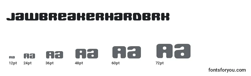 Размеры шрифта JawbreakerHardBrk