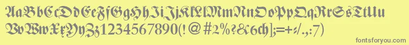 フォントZenturydbNormal – 黄色の背景に灰色の文字