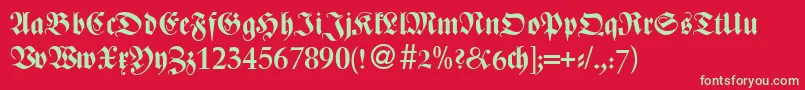 ZenturydbNormal Font – Green Fonts on Red Background