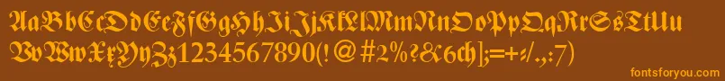 ZenturydbNormal Font – Orange Fonts on Brown Background