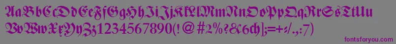 フォントZenturydbNormal – 紫色のフォント、灰色の背景
