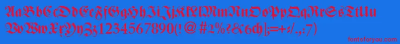 ZenturydbNormal Font – Red Fonts on Blue Background