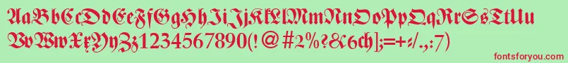 ZenturydbNormal Font – Red Fonts on Green Background