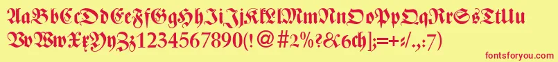 ZenturydbNormal Font – Red Fonts on Yellow Background