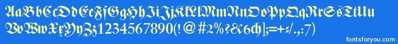 フォントZenturydbNormal – 黄色の文字、青い背景