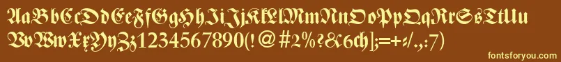 ZenturydbNormal Font – Yellow Fonts on Brown Background