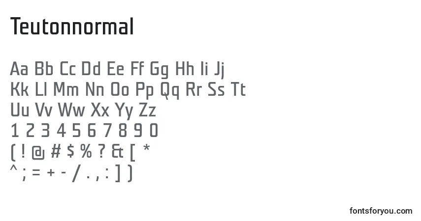 Schriftart Teutonnormal – Alphabet, Zahlen, spezielle Symbole