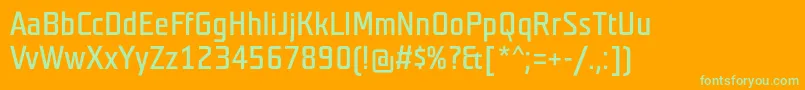 Teutonnormal Font – Green Fonts on Orange Background
