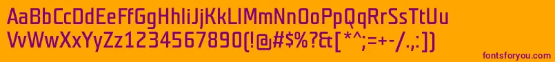 Teutonnormal Font – Purple Fonts on Orange Background