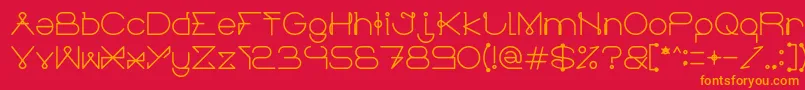 フォントElectricCityBold – 赤い背景にオレンジの文字
