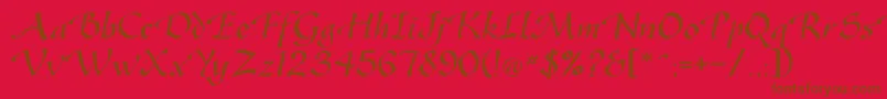 Czcionka Gasteur – brązowe czcionki na czerwonym tle