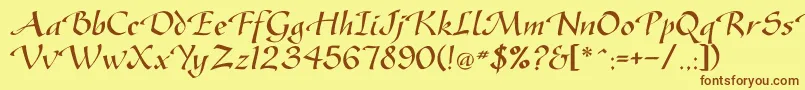 Gasteur Font – Brown Fonts on Yellow Background