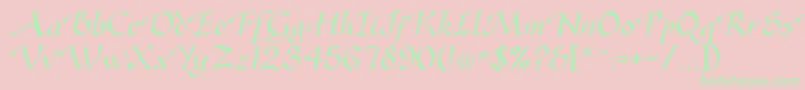 Gasteur Font – Green Fonts on Pink Background