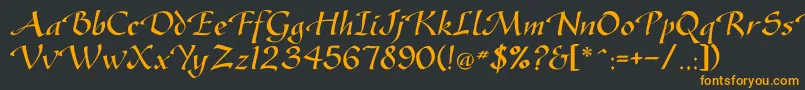 Gasteur Font – Orange Fonts on Black Background