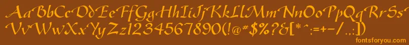 Gasteur Font – Orange Fonts on Brown Background