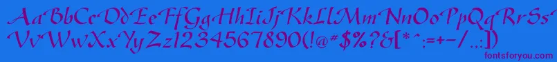 Gasteur Font – Purple Fonts on Blue Background