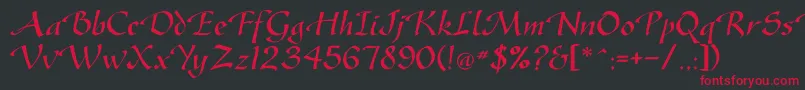 Gasteur Font – Red Fonts on Black Background