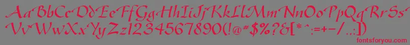Gasteur Font – Red Fonts on Gray Background
