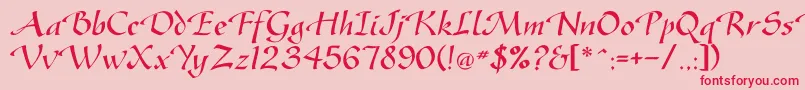 Gasteur Font – Red Fonts on Pink Background