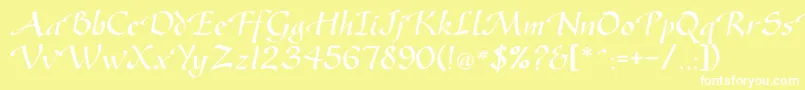フォントGasteur – 黄色い背景に白い文字