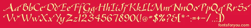 Gasteur Font – Yellow Fonts on Red Background