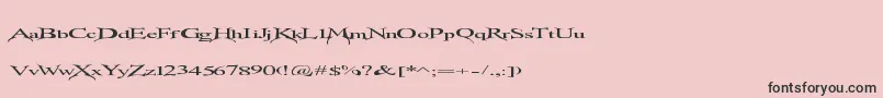 フォントTransmutation – ピンクの背景に黒い文字