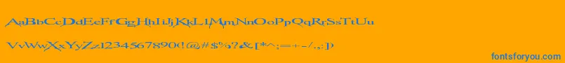 Transmutation Font – Blue Fonts on Orange Background