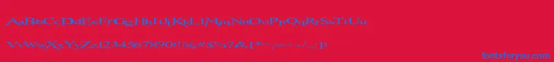 Transmutation-Schriftart – Blaue Schriften auf rotem Hintergrund