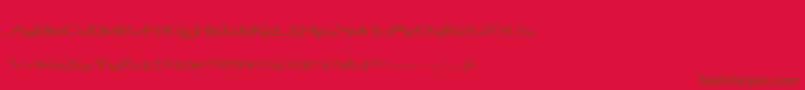 フォントTransmutation – 赤い背景に茶色の文字