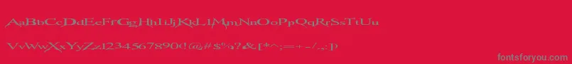 フォントTransmutation – 赤い背景に灰色の文字