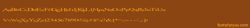 Transmutation Font – Orange Fonts on Brown Background