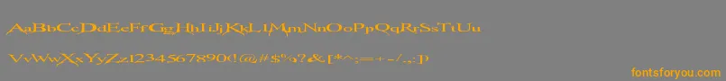 Transmutation Font – Orange Fonts on Gray Background