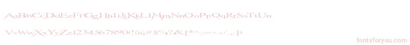 Transmutation-fontti – vaaleanpunaiset fontit valkoisella taustalla