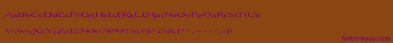 Transmutation Font – Purple Fonts on Brown Background