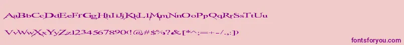 Transmutation-fontti – violetit fontit vaaleanpunaisella taustalla